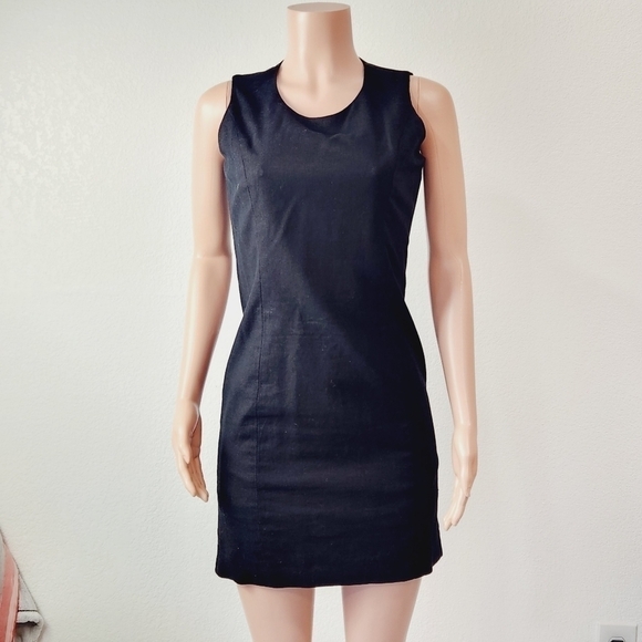 BICE by Sag Harbor Black 55% Linen Blend  Mini Formal Sleeveless Dress sz 6 - Picture 1 of 11